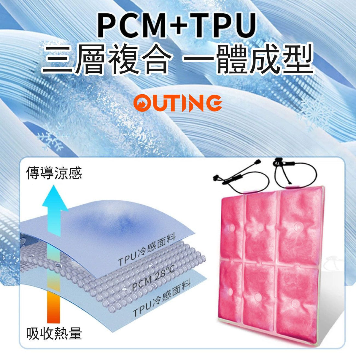 PCM降溫背包冰墊│可重複使用降溫冰袋│夏季背部涼爽神器│夏天必備