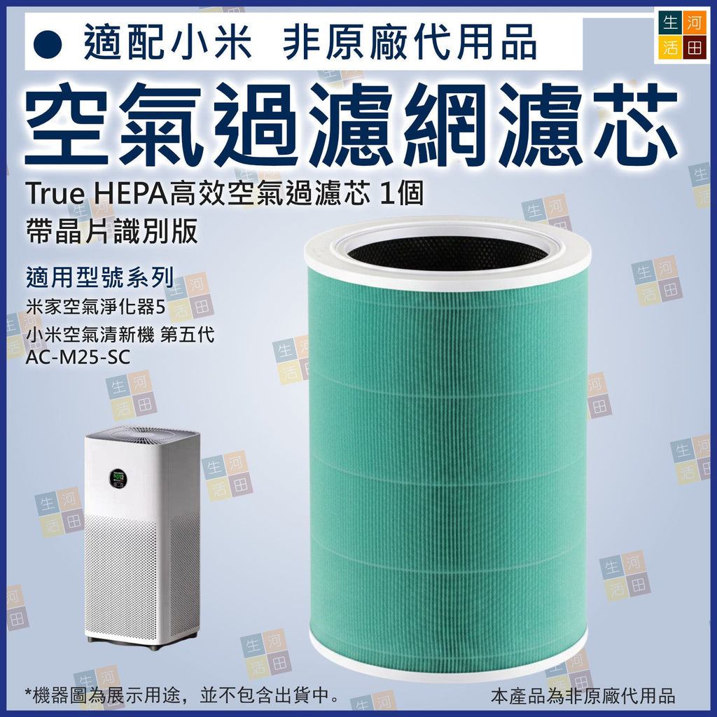 小米空氣清新機5 6代適用 複合代用濾網 (帶晶片識別版) AC-M25-SC