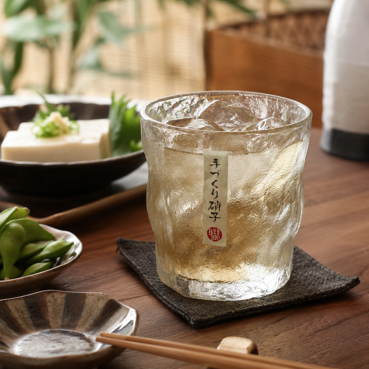 日式錘紋鳴門威士忌酒杯(透明款 300ml)│創意啤酒杯│水晶玻璃杯子