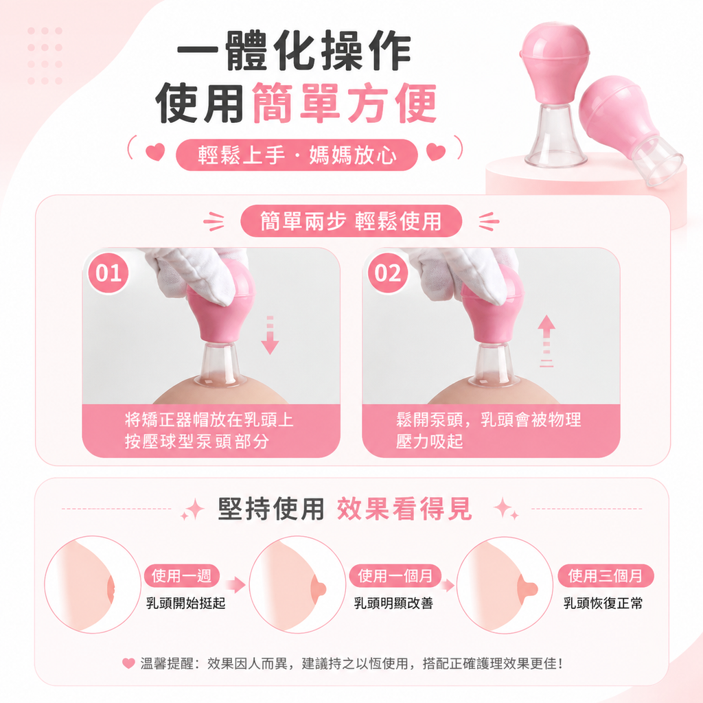 Yusulfeel 乳頭凹陷矯正器(2個裝)│孕婦乳頭吸引器│產後乳頭凹陷矽膠物理矯正球│乳頭扁平牽引器│哺乳親餵輔助器