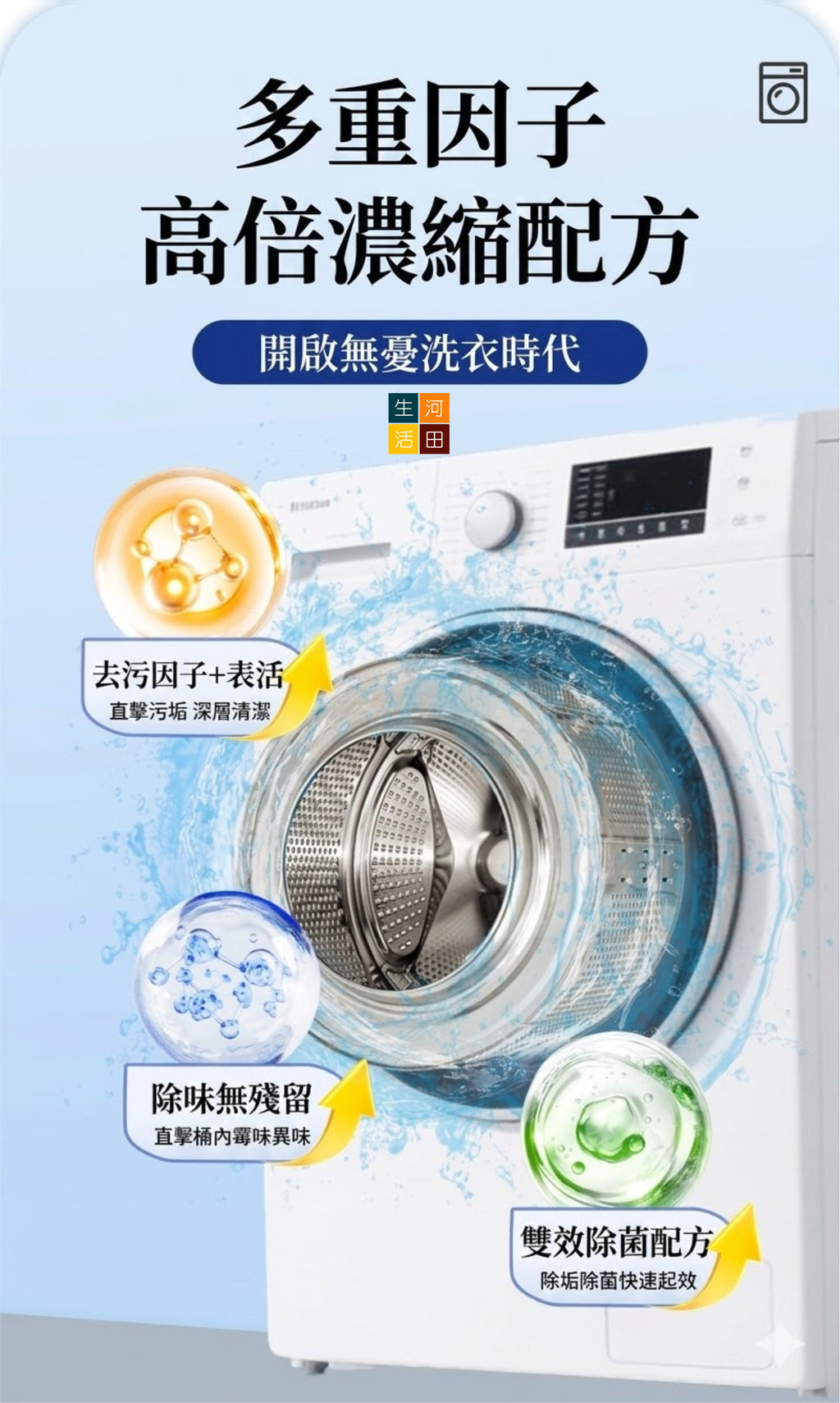 洗衣機槽去污除垢清潔粉(125g)│洗衣槽除菌除垢劑│洗衣機除味清潔劑