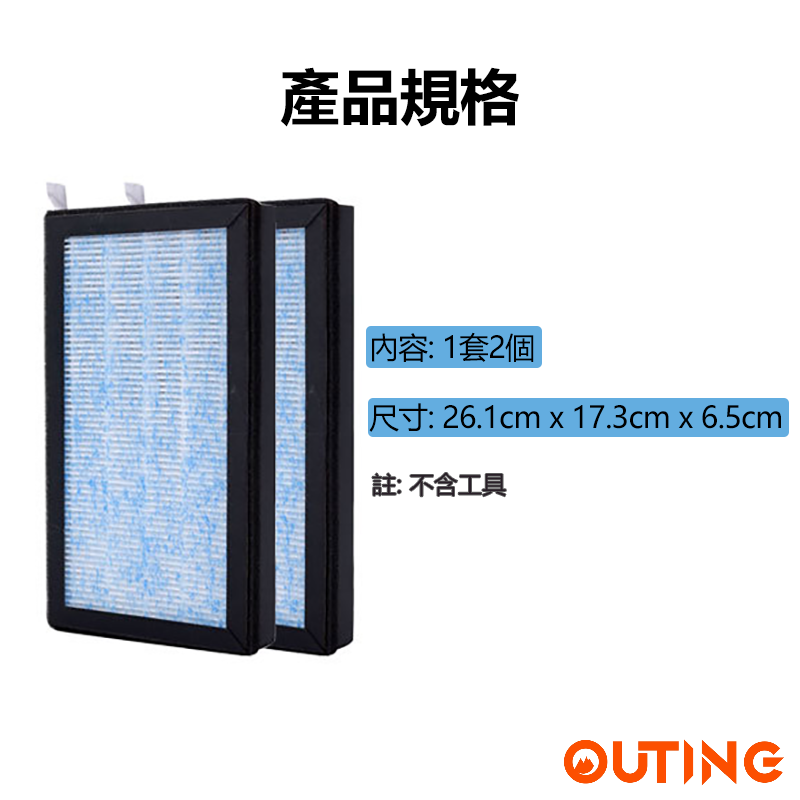 Tesla Model Y / Model 3 冷氣HEPA+活性炭濾網濾芯 (1套兩件)