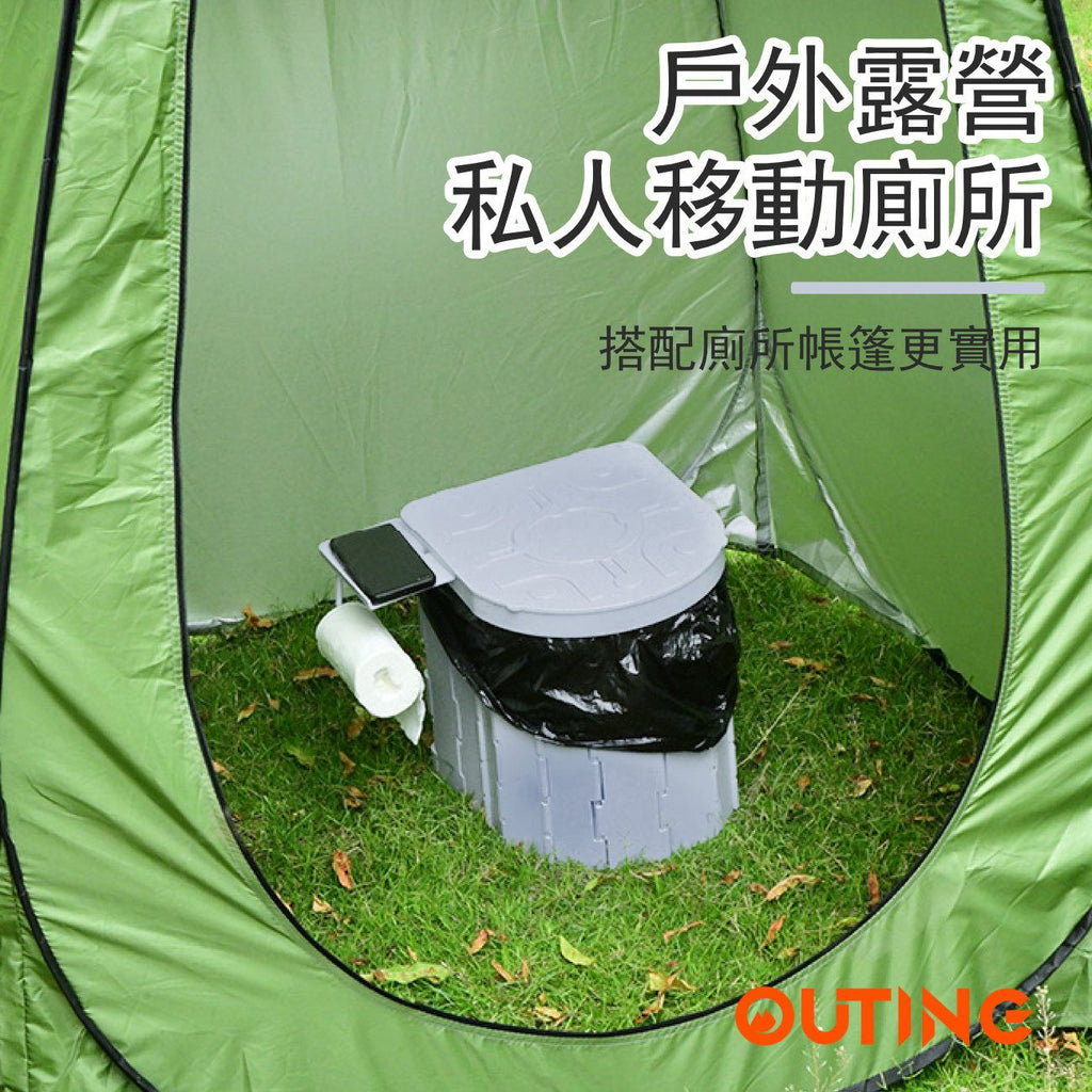 折疊馬桶(灰色)│戶外緊急神器│便攜一體式易折疊戶外馬桶│緊急廁所│移動廁所