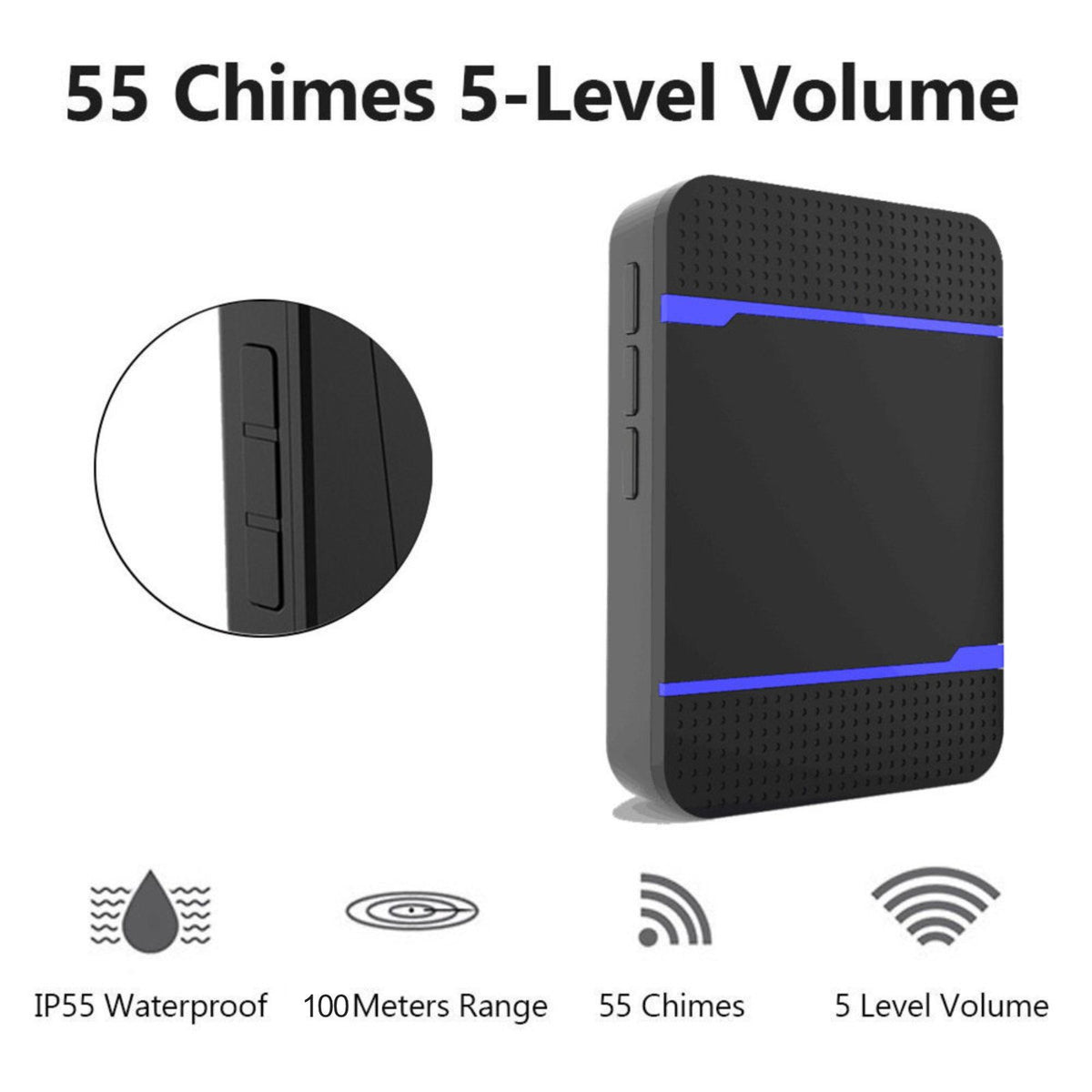IP55超遠距離無線門鐘/55種鈴聲 | 門鈴召喚鐘