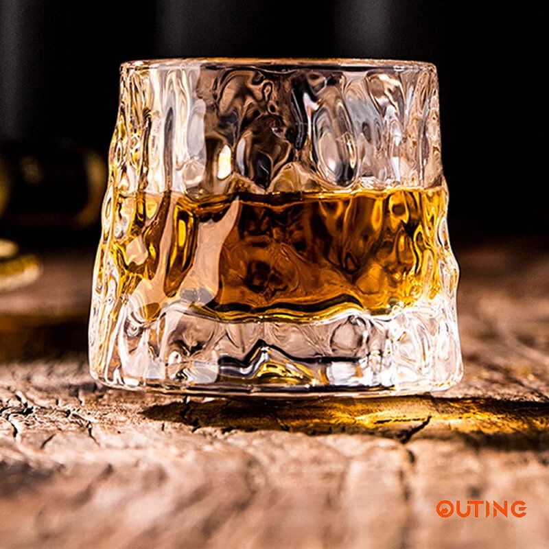 日本威士忌酒杯(150ml 冰面)|水晶線條設計酒杯 |底部球形突起杯子