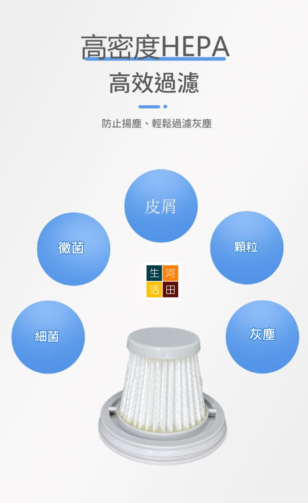 空氣濾網濾芯(3件裝)(適用於小米/米家/Mi Mini手持無線吸塵機)│HEPA替換濾芯│車用家用吸塵器濾網