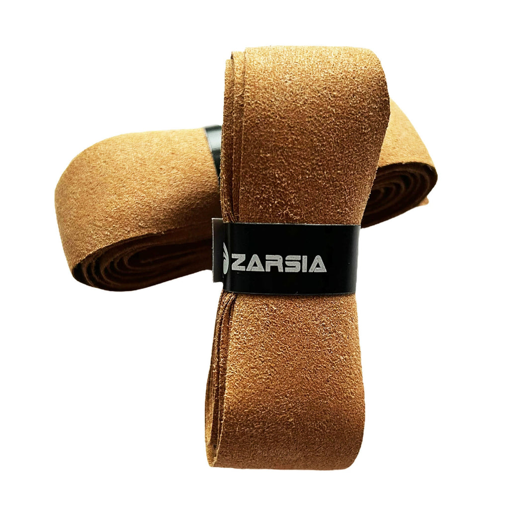 ZARSIA仿牛皮球拍防滑吸汗手柄底膠 (駝色 1.5mm厚)│網球/羽毛球/壁球拍適用
