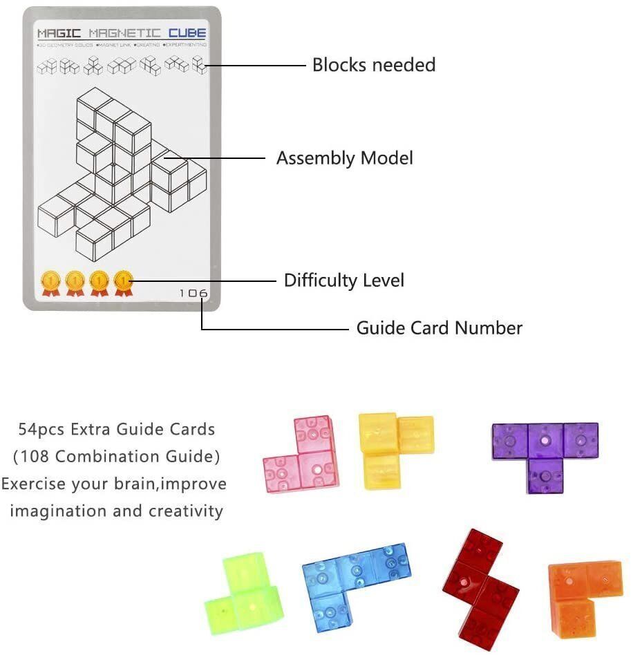 Magic Cubes兒童早教磁鐵積木 緩解壓力|益智玩具|訓練大腦|STEM 3+