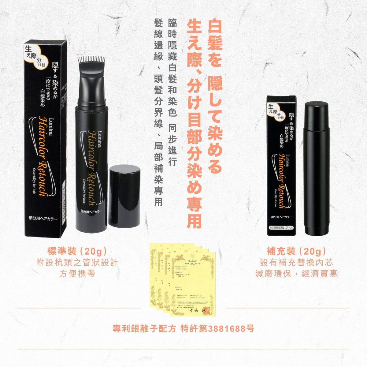 AURA 日本光環 LUMINA HAIRCOLOR RETOUCH 光染髮劑補充裝20g REFILL ONLY