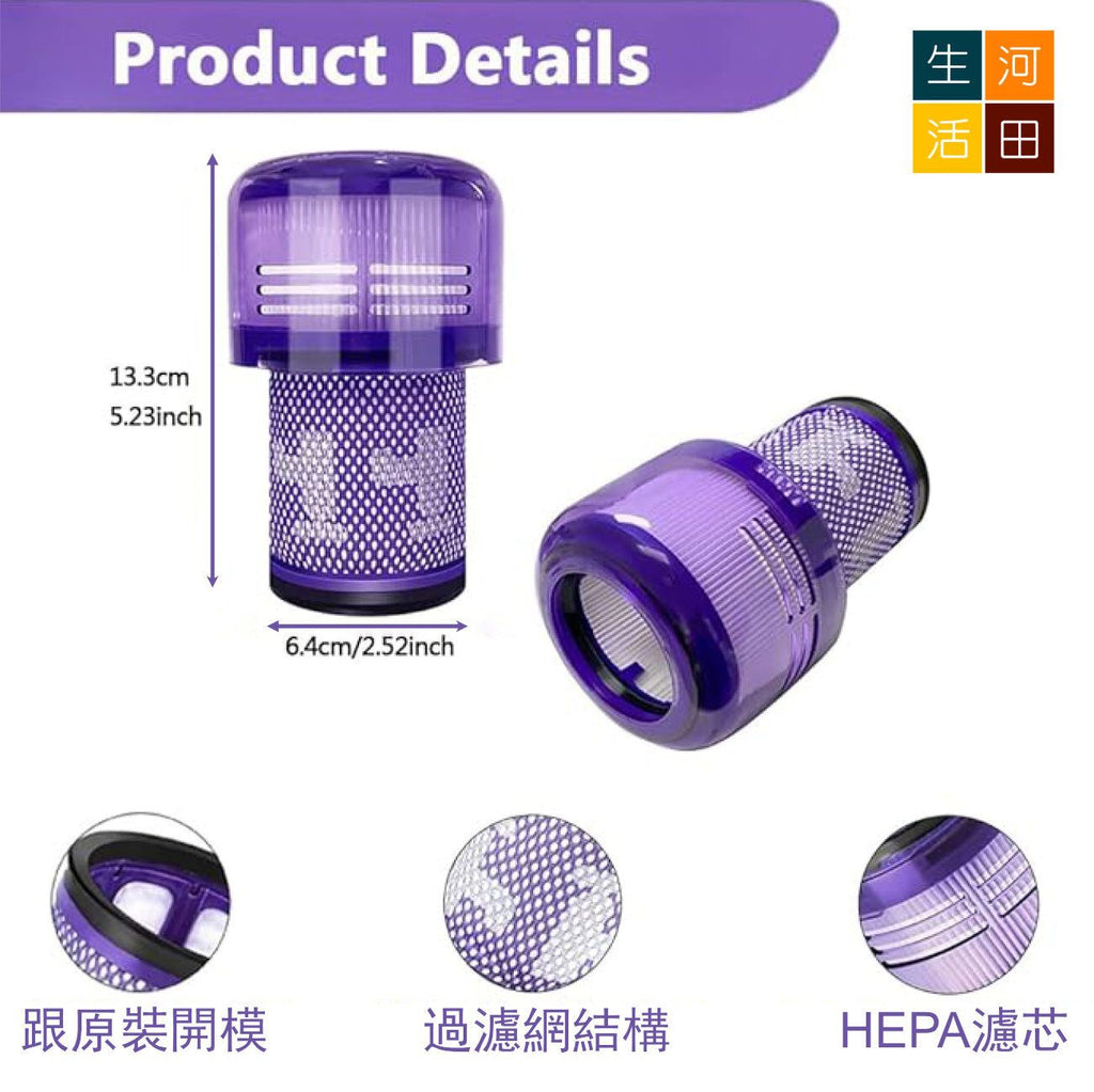 適用Dyson V12 Digital Detect Slim Fluffy Total Clean SV20吸塵機代用HEPA後置濾網971517-01