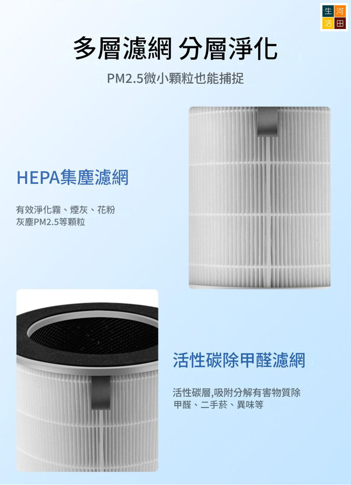 小米空氣清新機6適用 小米6非原廠代用複合濾網 2件裝 AC-M34-SC