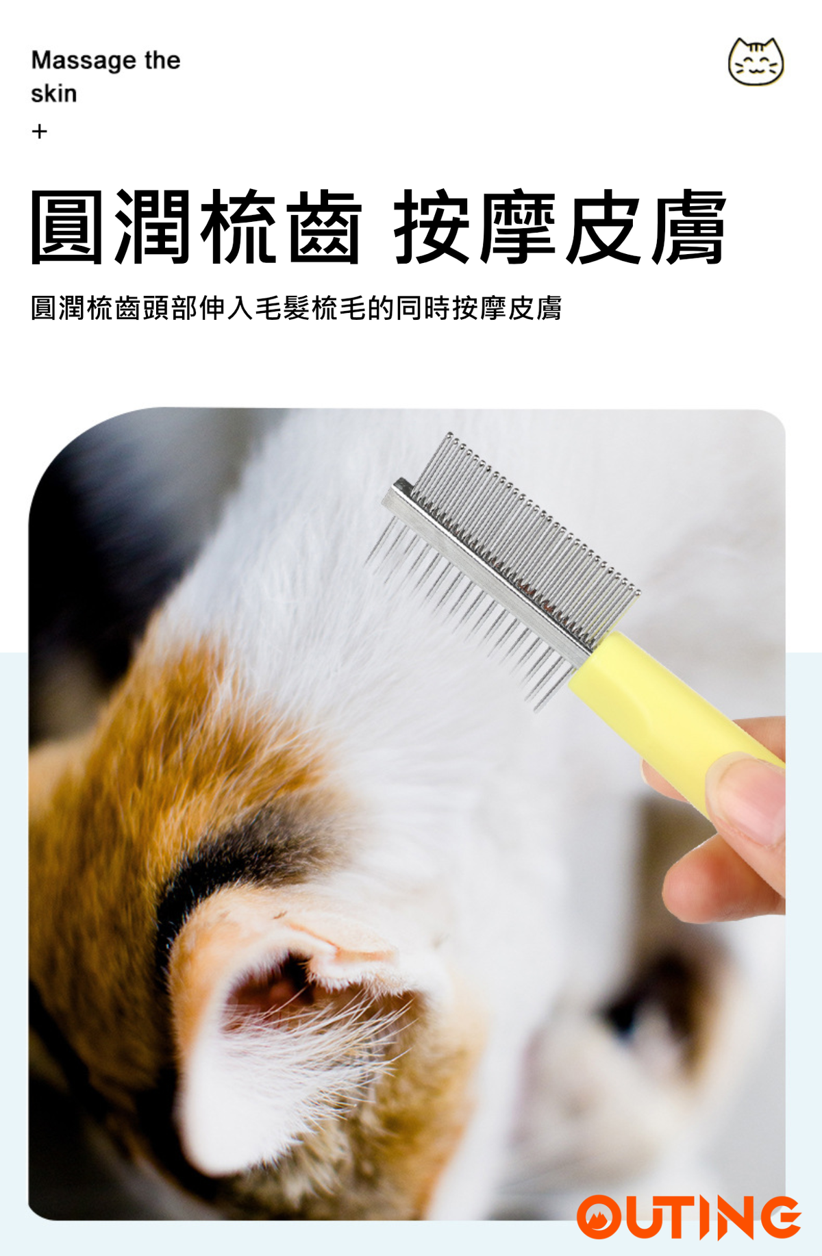 貓咪用美容套裝 | 指甲鉗 細針梳 三件套 | 除廢毛 剪指甲 解開毛結
