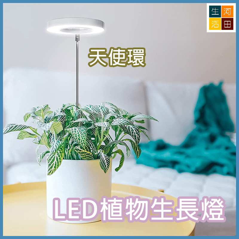 天使環 植物生長燈 全光譜LED 仿太陽燈 可調節光度 多肉植物 食蟲植物 補光燈 定時功能 usb供電 室內用