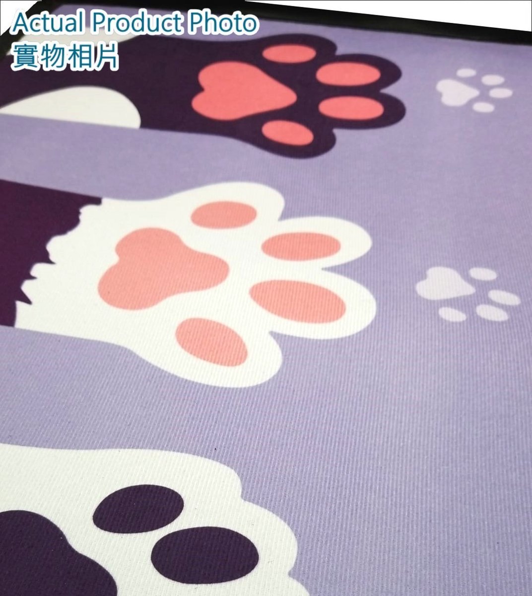 水晶絨防滑廚房浴室地墊 地毯 門口刮塵防滑舒適地墊 長短地墊 -紫底貓爪-40*60cm (1張)