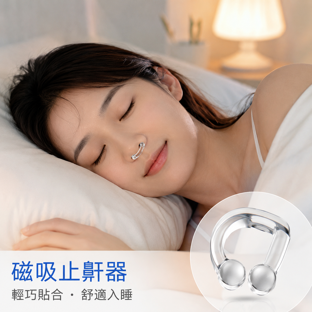 磁吸止鼾器(一盒四個)│防打呼鼻夾│磁吸止鼾神器│睡覺呼吸矯正器│U型通氣鼻夾