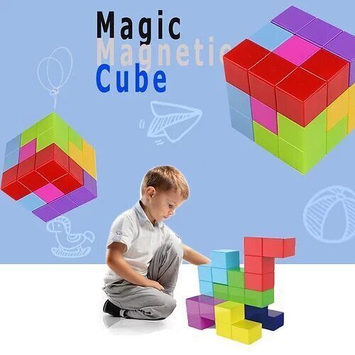 Magic Cubes兒童早教磁鐵積木 緩解壓力|益智玩具|訓練大腦|STEM 3+