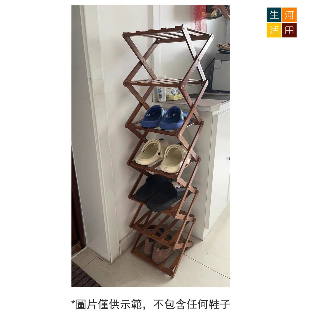 可折疊鞋架(十層款│原色)│省位鞋架│家用多層簡易鞋櫃│省空間神器
