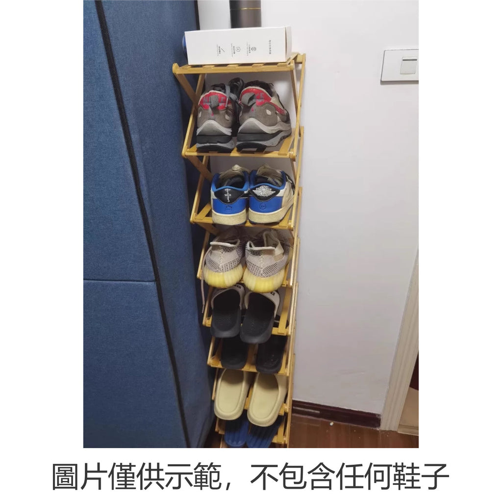 可折疊鞋架(十層款│原色)│省位鞋架│家用多層簡易鞋櫃│省空間神器