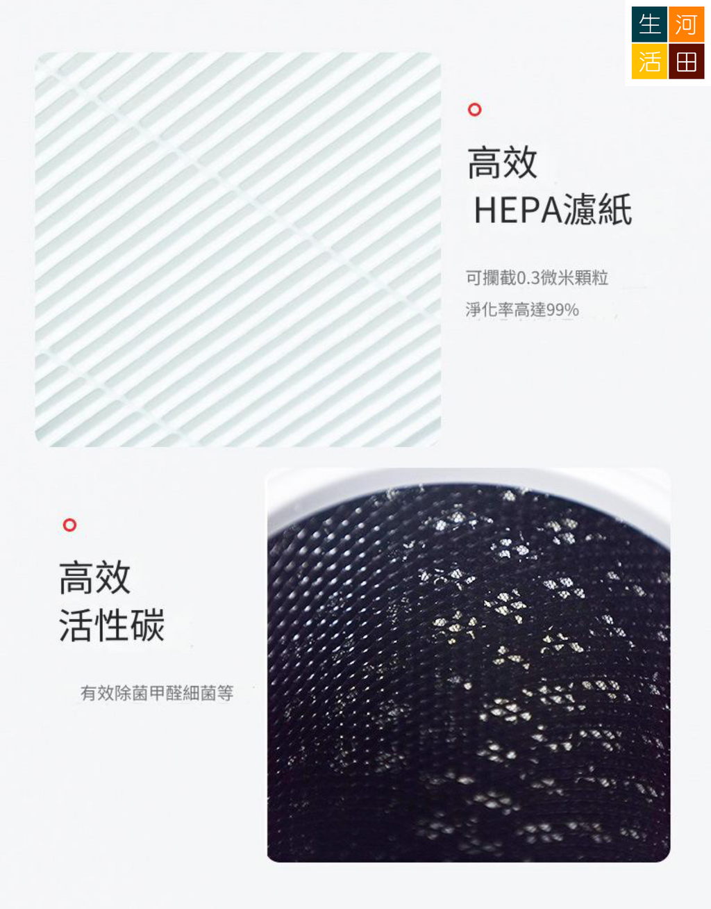 適用於 小米 4 Compact 空氣清新機 替換用濾網(代用品)|HEPA複合顆粒活性碳濾芯|空氣淨化器過濾網