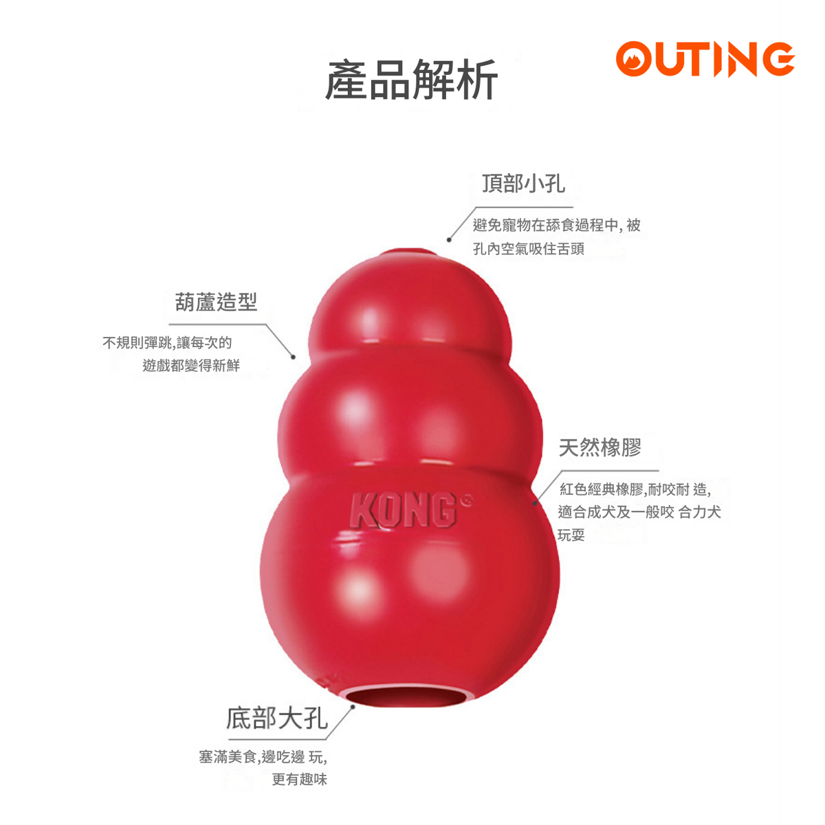 KONG 狗狗漏食葫蘆不倒翁玩具(粉紅色│大碼)│美國品牌漏食益智玩具│幼犬成犬訓練│互動解悶│無毒無害│洗碗機熱水清洗