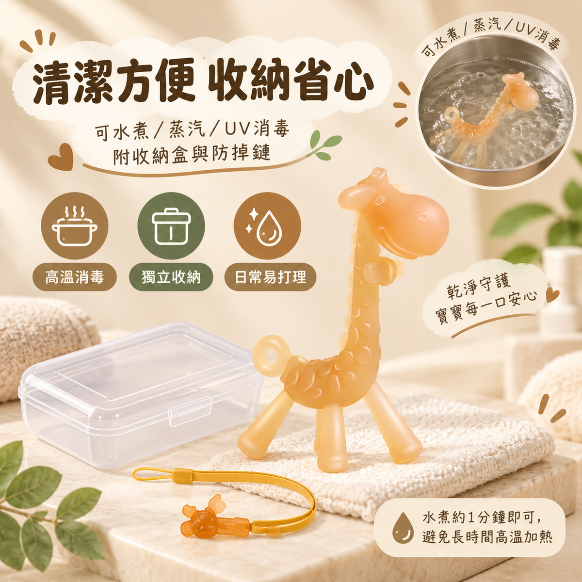 嬰兒長頸鹿磨牙棒│液態矽膠牙膠│食品級寶寶防吃手咬膠│安撫玩具
