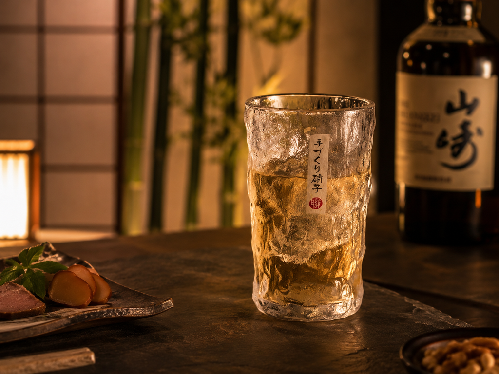 日式錘紋鳴門威士忌酒杯(透明高身款 350ml)│創意啤酒杯│水晶玻璃杯子