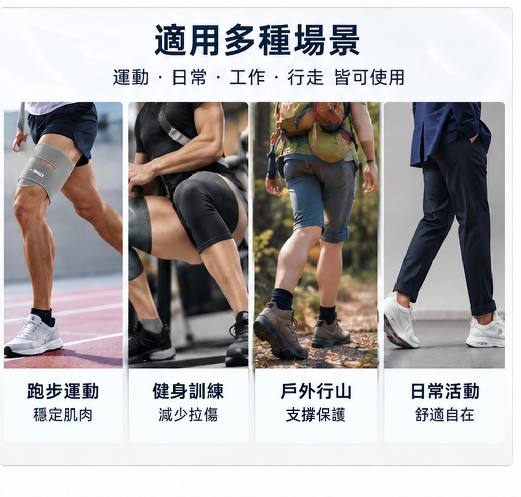 透氣加壓大腿防護帶(灰色 單件裝)
