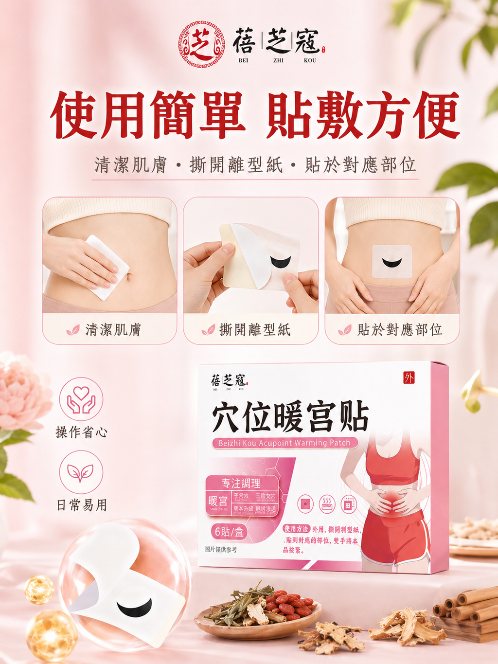 穴位暖宮貼(6貼)│女性護理貼│宮暖貼│腹部保健貼