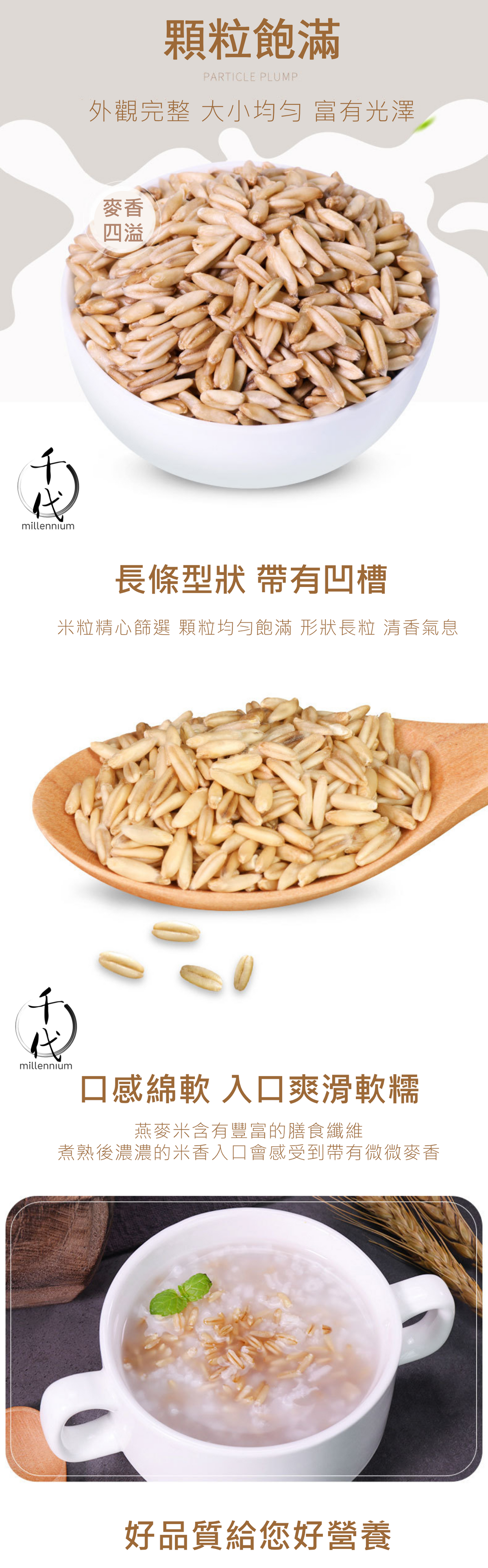 燕麥米(真空包裝)(500G)│降低膽固醇 有益心臟健康│五穀雜糧