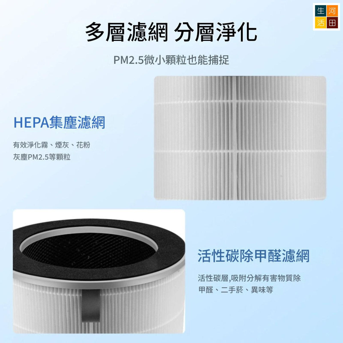 小米空氣清新機6適用 小米6非原廠代用複合濾網 2件裝 AC-M34-SC