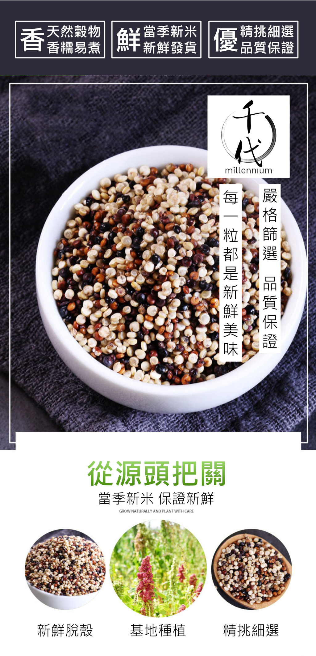 三色藜麥(真空包裝)(500g)│保持心血管健康│五穀雜糧 |生酮減肥 素食低升糖 紅藜麥 黑藜麥 白藜麥