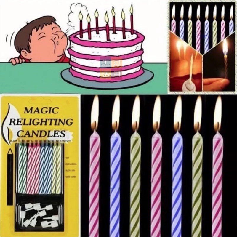 整蠱 蠟燭/吹不熄蠟燭/整蠱/生日/蠟燭/重燃/魔術蠟燭/生日蠟燭/整人玩具/玩弄人/不能吹熄蠟燭/蛋糕蠟燭/派對蠟燭/搞怪蠟燭/整蠱/道具/神奇蠟燭