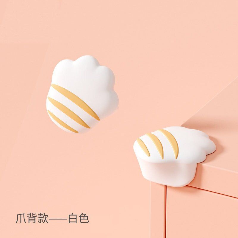 貓爪矽膠枱角防撞套(白色2件裝) 手背 |兒童安全護角 |家具防撞保護護角