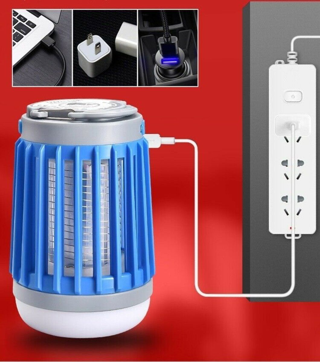 USB 3 in 1 無線滅蚊露營燈 [藍色]
