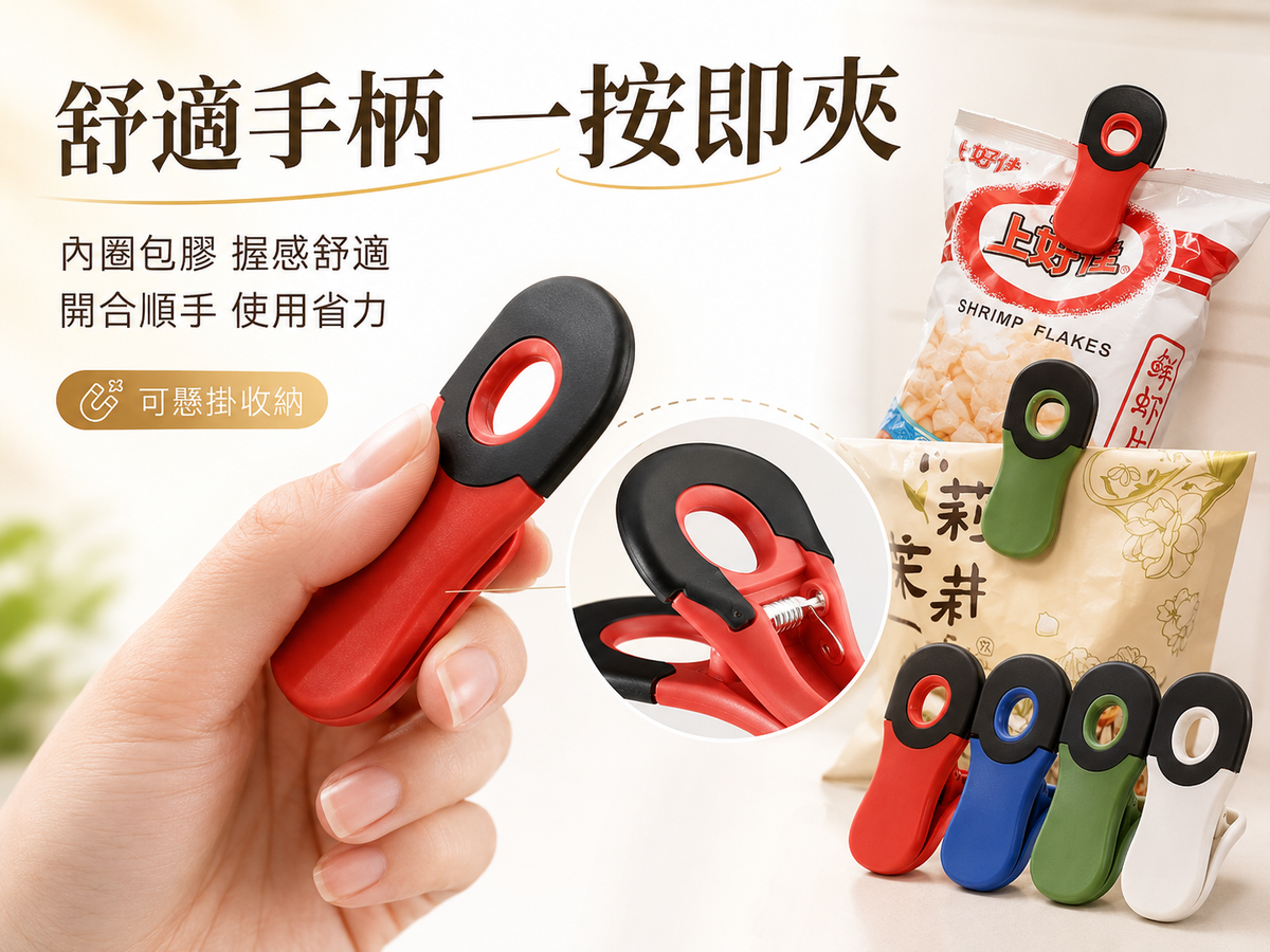 多功能磁吸夾( 三個)│零食密封冰箱夾│辦公文具照片夾│多場景萬用夾