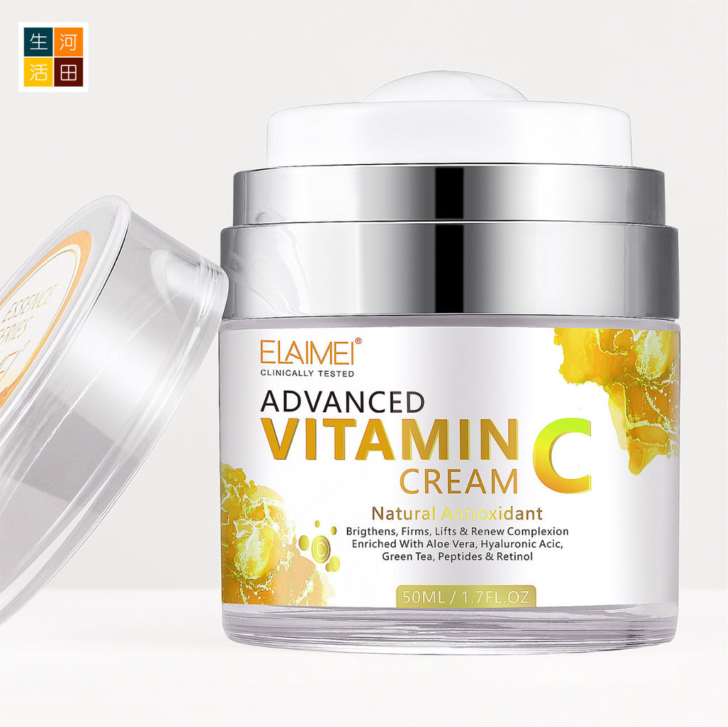 ELAIMEI維他命VC乳霜(50ML)│滋潤保濕│清爽不油膩│提亮肌膚│維C乳霜