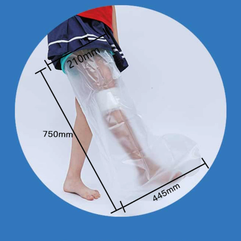 兒童腳部創傷洗澡防水套(大腿款)│受傷骨折石膏防水套│全包密封淋浴防水套│術後洗澡保護套│防漏加厚隔水罩
