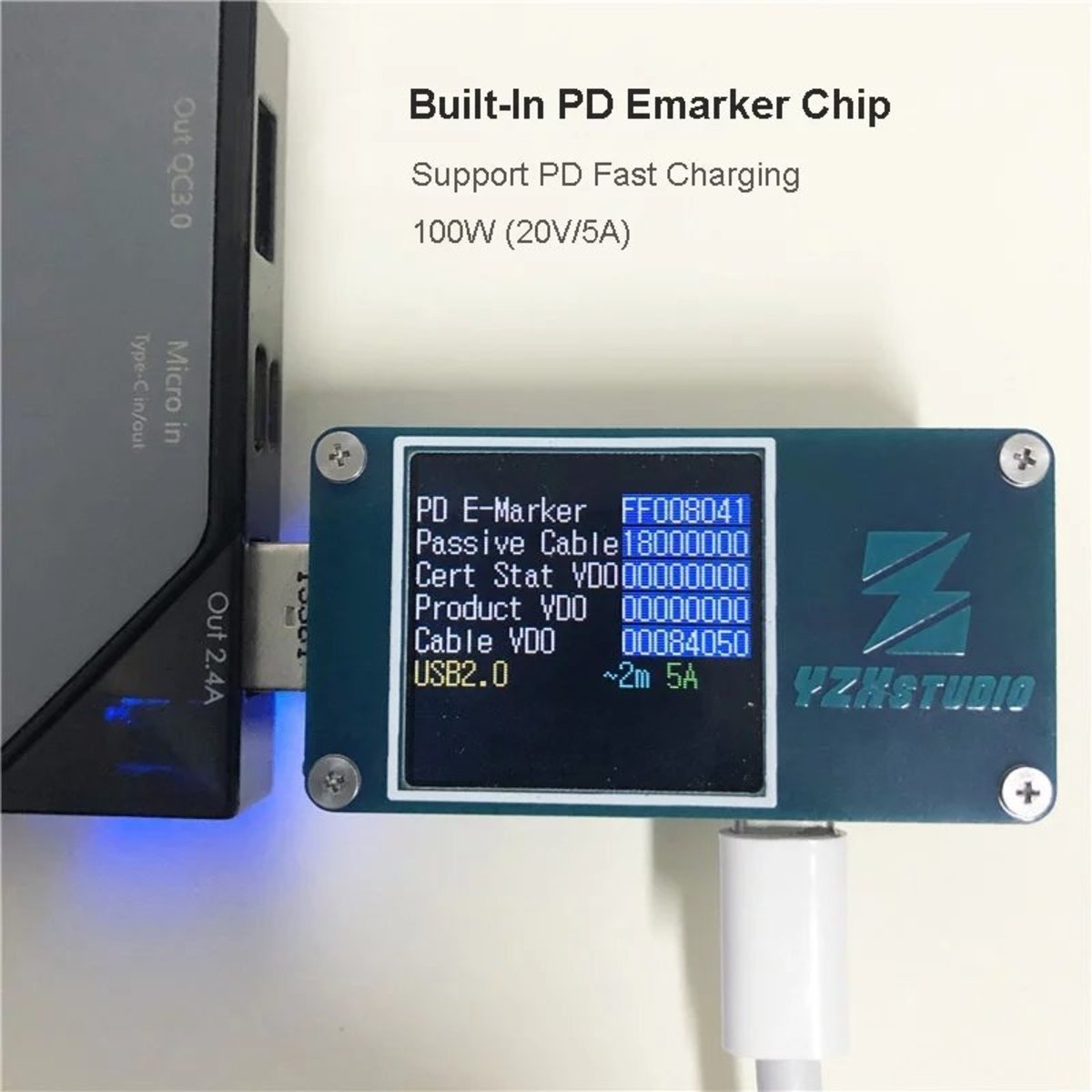 USB-C to USB-C 5A快速充電數據線 （內置E-Marker IC）MacBook