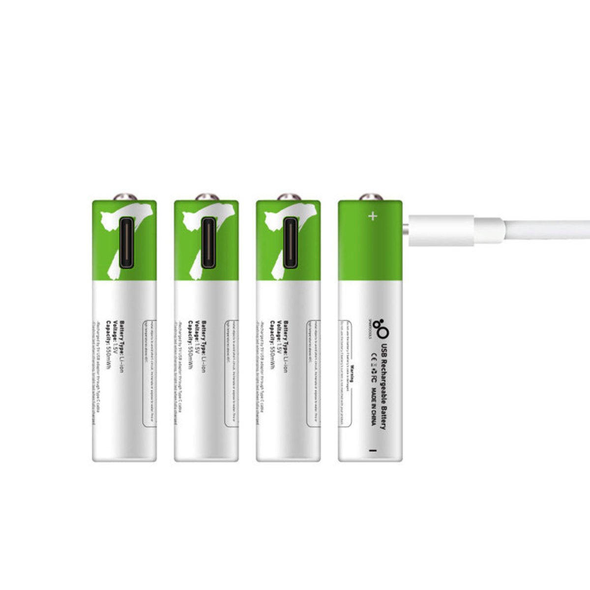 1.5V USB Type-C 循環充電  AAA 3A 鋰電池 Li Battery （4粒裝）