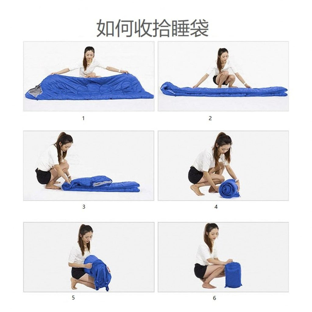 露營睡袋 便攜帶 (淺藍色) |便攜式戶外露營保暖睡袋罩 |旅行睡袋被