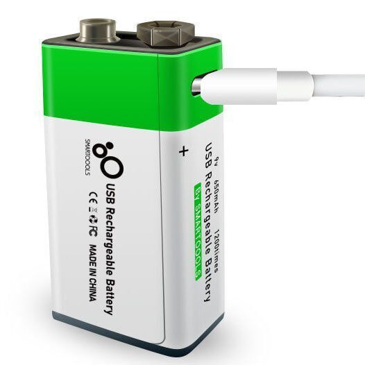 9V充電池 2件裝 Type-C USB 插頭套裝 Li-ion 650mAh