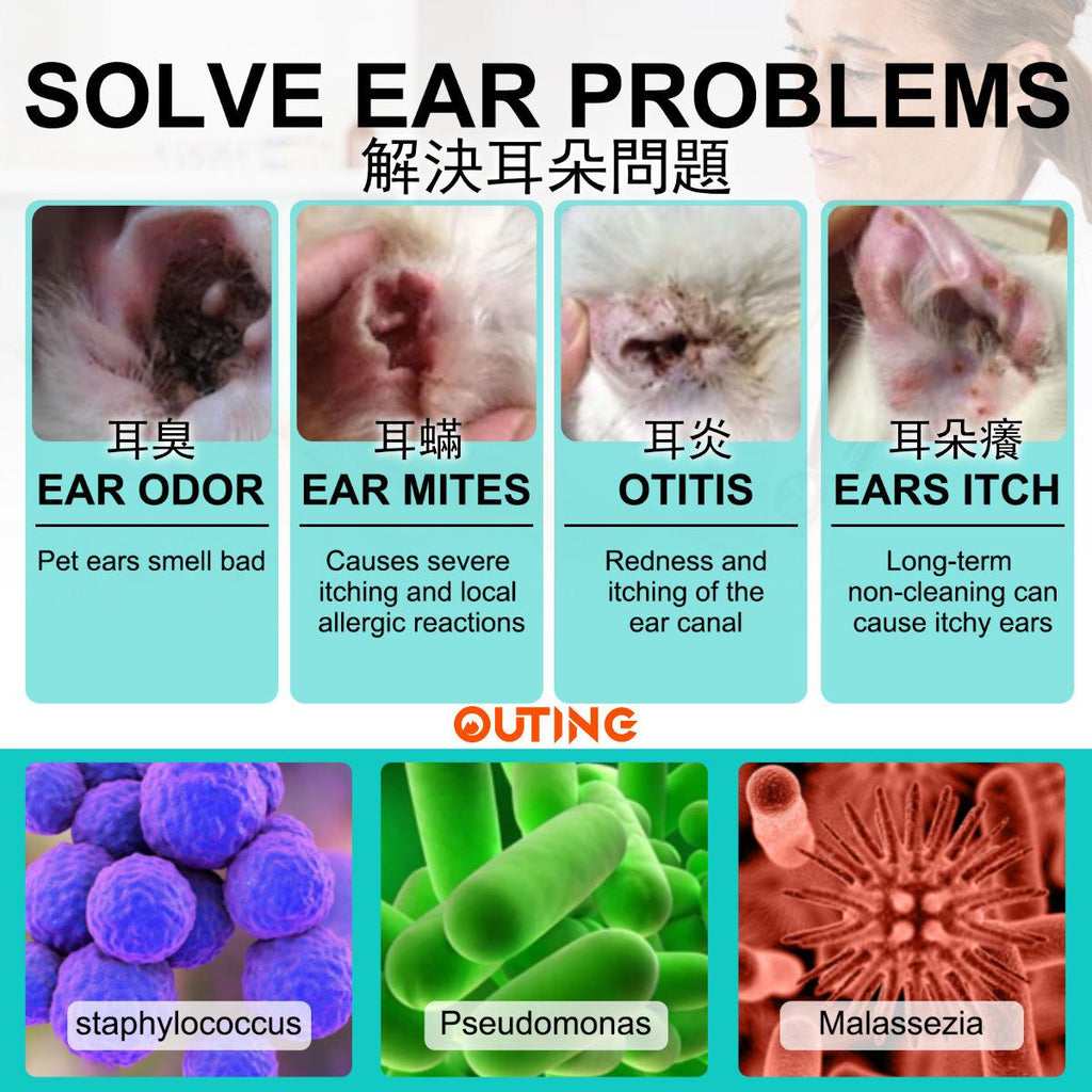 寵物潔耳液| 天然無酒精含蘆薈成分洗耳水|貓狗除耳異味真菌沖洗液