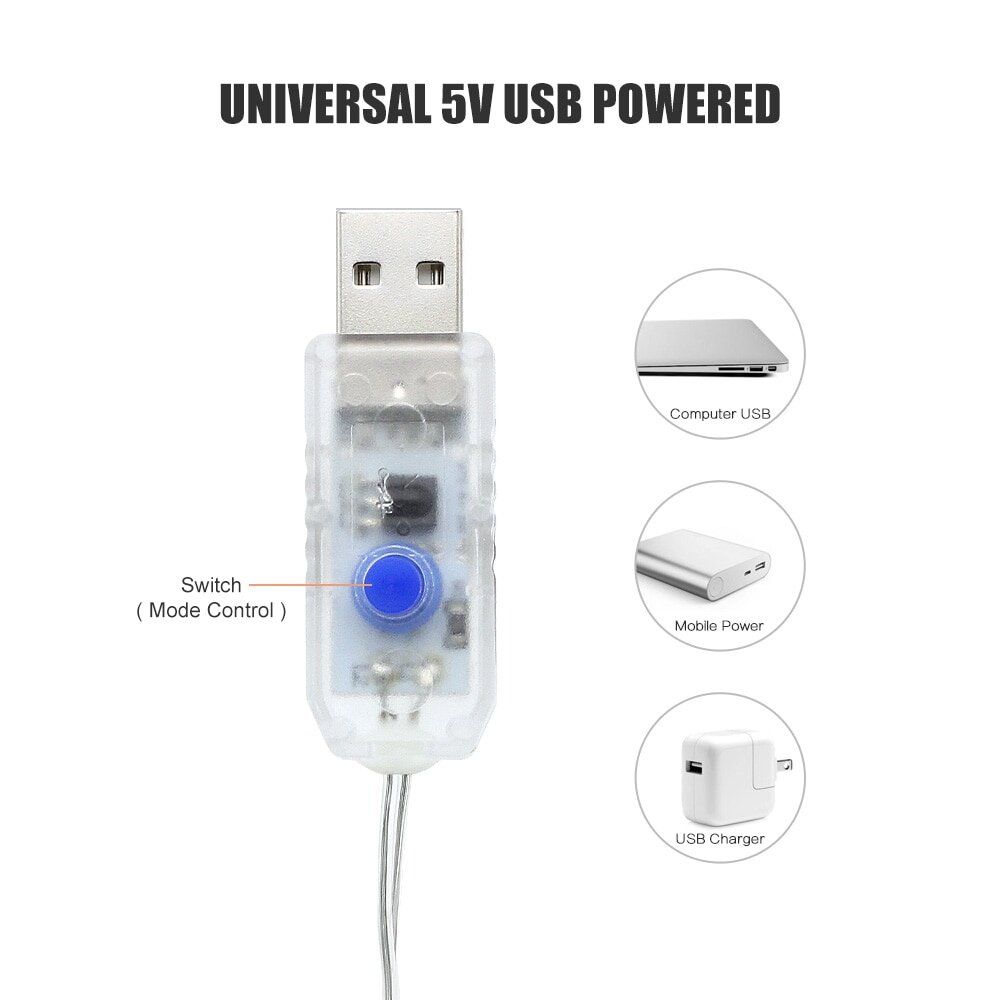 窗簾燈串300顆LED 童話燈 銅線閃爍燈串 USB 遙控器  [3×3米，白色]  節慶 新年 派對 聖誕裝飾