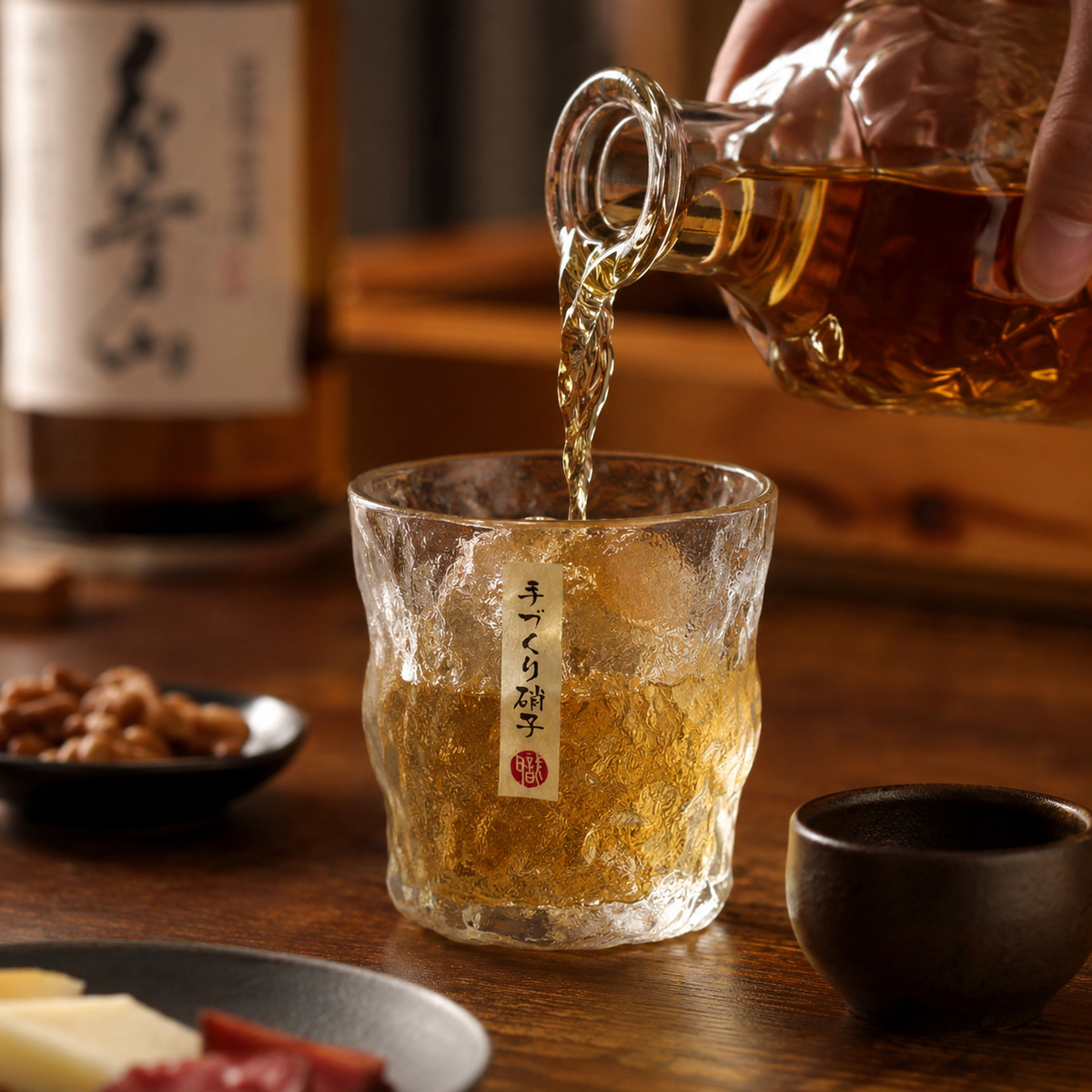 日式錘紋鳴門威士忌酒杯(透明款 300ml)│創意啤酒杯│水晶玻璃杯子