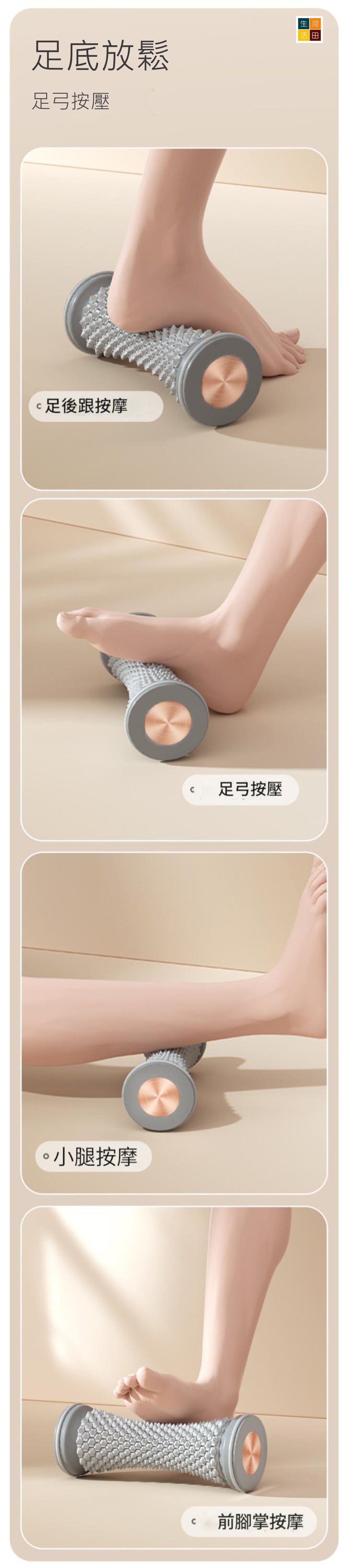 足底按摩滾輪(紫色)│瑜珈筋膜球│足底按摩滾筒│腳底筋絡疏通滾筒│多功能足底按摩輪