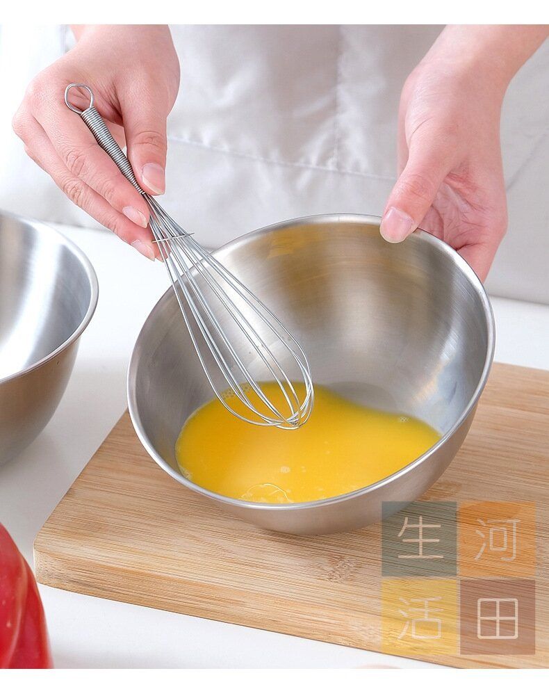 4件裝日式不銹鋼打蛋盆套裝附帶刻度 |烘焙甜品製作及醃肉等食品製作工具 |沙律盆 |食品級材質多功能料理盆