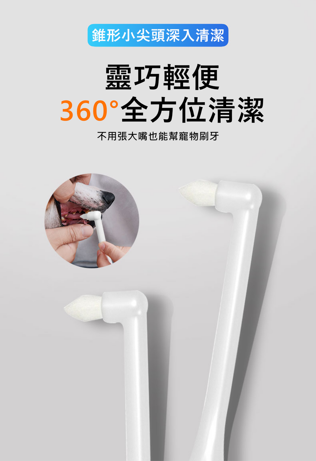 尖頭牙刷 | 杜邦刷毛 健齒護齦 | 貓狗可用寵物牙刷