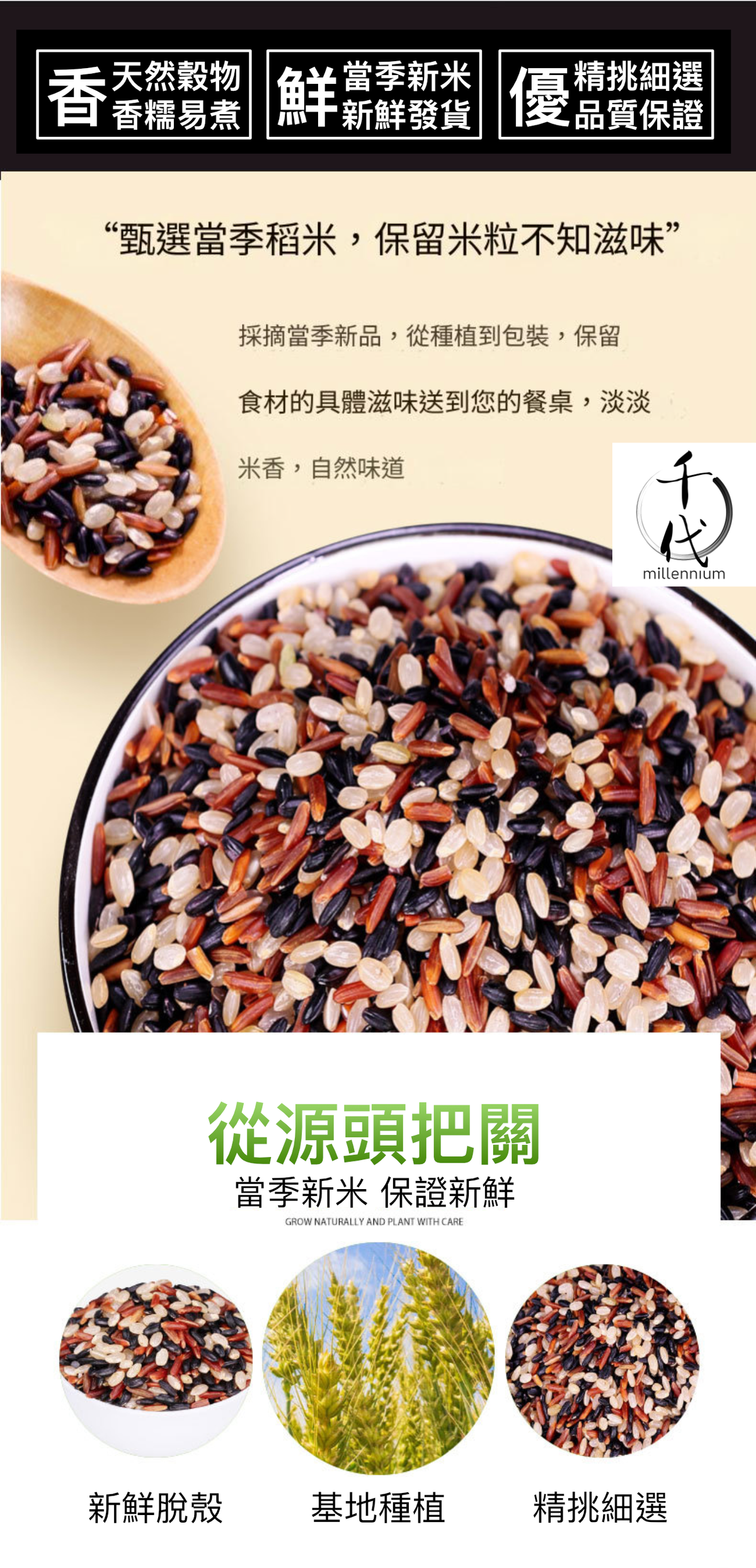 三色糙米(真空包裝)(500G)│有助心臟及腸道健康│五穀雜糧