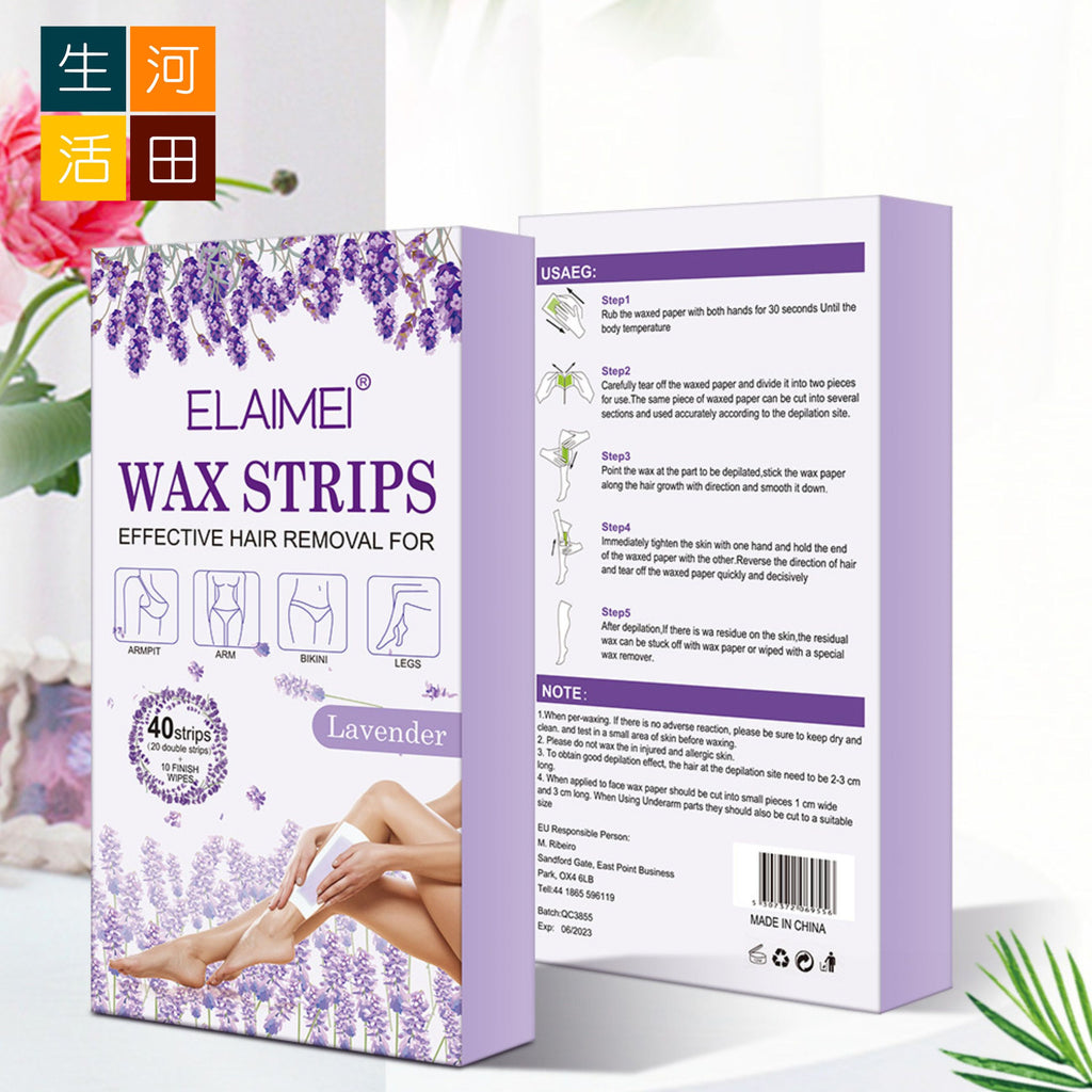 Elaimei 雙面松香蜜蠟脫毛貼 (20片)│天然植物雙面脫毛蠟紙│蜜蠟脫毛蠟紙│一次性脫毛│快速安全脫毛│持久有效