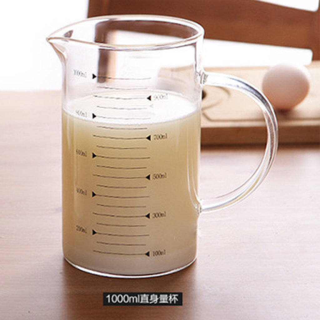 食品級玻璃量杯附設標度- 容量1公升 |蛋糕煮食廚房烹調工具
